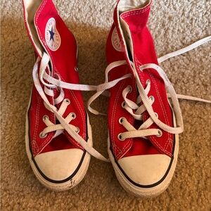 Converse Red Canvas High-Top Sneakers